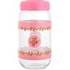 Home 7858510 Barattolo Decoro con Tappo in Plastica, Vetro, Rosa, 1 lt