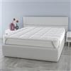 Italian Bed Linen Topper Matrimoniale 160x195cm - TOPPER Plus Trapuntato Morbido e Traspirante 600gr/mq 4 Angoli con Cinghie Elastiche ben Saldato - Migliora il Materasso e il Comfort del Sonno