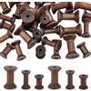 BENECREAT 30 Pezzo di 3 Dimensioni di Bobine Vuote in Legno Antico, Bobine di Filo Vuote Bobine di Nastro in Legno Bobine per Progetti di Tessitura di Fili in Legno Fai da Te, 10pcs / Size