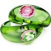 Swarovski Dulcis Set Bracciale Rigido, Gioiello con Cristalli Rosa e Verdi, Pietre Preziose a Taglio Ottagonale, Taglia M, Placcatura in Tonalitŕ Oro, 16,4 cm, 3,1 cm, 5,7 x 4,7 cm, 2,9 cm