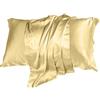 Nazaz Set di 2 Federe in Seta per Cuscini Letto (50x87 cm) - Morbido e Setoso al tatto, Protezione per Capelli e Pelle, Chiusura a Busta - Eleganza e Comfort per Ogni Stagione