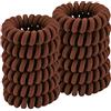 ZOUIQSS fascette per capelli a spirale,supporto per la coda di cavallo,cordone telefonico per le donne,ragazze,senza tracce,forte tenuta,adatto a tutti i tipi di capelli (panno marrone,12 pezzi)