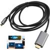 Zescyha Cavo USB C a HDMI, Cavo USB Tipo C HDMI 1.8M, Supporto 4K UHD Compatibile con Thunderbolt 4/3, iPhone 17 Pro, iPad Air 2021, Samsung Galaxy S25, Dell XPS, Laptop, TV, Monitor, Trasmissione Audio