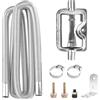Wvu & Wvo Tubo di scarico per generatore di corrente 200 cm, tubo di scarico per riscaldamento a pavimento, in acciaio inox, silenziatore, tubo di scarico per auto, in acciaio inox, con 2 clip in acciaio inox