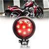 Biqing 1PC 8LED Moto Fanale Rosso,Universale Rotondo Fanale Posteriore Moto 12V Luce Stop per Motos Posteriore per Motos Chopper Bobber Cafe Racer Scrambler(Fumo Len)