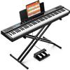 CAHAYA Pianoforte Digitale a 88 Tasti - Piano Elettrico Semipesato per Principianti con Supporto a Doppia X, 3 Pedali e Leggio
