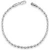 LeCalla Bracciale da donna in argento Sterling 925 fatto a mano italiano, con perline rotonde e ovali, bracciale da donna a catena con perline in argento (16,5, 17, 19,5, 20,3 cm), Made in Italy