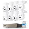 ZOSI 8CH 5MP Kit di Sorveglianza DVR con Telecamera Cablata da 1TB DVR, 2MP PT Telecamere per Esterni Vista a 360°, Rilevamento di Persona/Veicolo, Visione Notturna 20m, Registrazione 24/7