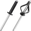 JIANDAXIN Rivetti ciechi in alluminio ad espansione tripla - Assortimento di rivetti bulbo per plastica o materiali morbidi (semi-nero, Ø4,0 x 25 mm - 50 pezzi)