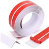 RANJIMA Battiscopa morbidi autoadesivi, 4 m, autoadesivi, 20 mm x 20 mm, nastro in silicone PVC impermeabile, flessibile, per porte, finestre, pareti, pavimento, cucina, bianco