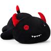Yeqivo Cuscino giocattolo di peluche gatto mancino carino, animale di peluche morbido, giocattolo di peluche kawaii (50CM,Bovini Neri)