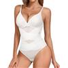 Tuopuda Donna Shapewear Body Contenitivo Modellante Perizoma Bodysuit Pancera Dimagrante Intimo Snellente Shaper Shaping V Collare Sexy Bustier Guaina Contenitiva, Beige, L