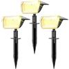 Linkind Faretti Solari da Esterno,3000K Luci da Giardino Esterne Energia Solare con Modalità Invernale, 800LM, IP67 Impermeabile Faretti Solari da Giardino per Cortile, Patio, Vialetto, 3 Pezzi