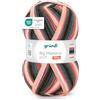 120 Gründl - Big Mamma Print - Lana XXL per lavorare a maglia - Gomitolo grande 400 g / 1040 m - Gradiente di lana in 100% poliacrilico - pesca-rosso ruggine-verde abete-bianco
