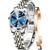 OLEVS Orologio al quarzo analogico minimalista da uomo in acciaio inossidabile impermeabile luminoso con data automatica