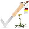 ECENCE Estirpatore Erbacc e Sarchiatrice da Giardino in Acciaio Inossidabile, Raschietto per Rimuovere Erbacce e Muschio, Attrezzo per Diserbo con Manico in Legno 23cm