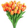 Kisflower 30Pcs Fiori Artificiali di Tulipani Tulipani Finti Bouquet Real Touch Flowers for Decor (Arancione)