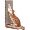 FUKUMARU Tiragraffi per Gatti Cartone, Giochi per Gatti Interni, Tiragraffi Divano Verticale, a Forma di L(68 cm), con Palla Giocattolo, Colore Noce