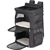 FASNATI Zaino 2 in 1 per gatti 2 in 1, doppio scomparto con divisorio rimovibile, trasportino per gatti grandi fino a 12 kg, portatile per viaggi e passeggiate, nero