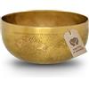 Avanda Campana tibetana fiore della vita per yoga, meditazione e relax, diametro 20 cm, 1.100 g, superficie opaca, fatta a mano