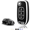TOOMUME Cover Chiave TPU, Custodia Chiave Adatto per Renault Kangoo 3 Twingo 3 Megane 4 Trafic 4 Clio 5 Captur Dacia Sandero Stepway Duster, Copri Chiavi Guscio Chiave Auto Telecomando - Flip Key