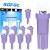 SOFOC T5 Lampadina LED per Quadro Strumenti Viola 6V 12V DC per Cruscotto Auto & Pannello Controllo Aeronave W3W 2721 27 37 73 286 Base Cuneo 10Pcs
