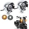 APEBAZY 2 PEZZI Luce ausiliaria a LED per moto Fari universali per moto Fari antinebbia per Compatibili con Chopper Bobber Cruises Cafe Racer ATV SUV