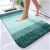 Homaxy Morbido tappeto da bagno, 40 x 60 cm, antiscivolo, lavabile, a pelo lungo, in microfibra, assorbente, colore: verde scuro