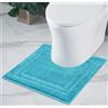 Decomira Tappeto Bagno Antiscivolo | Tappetino bagno super assorbente, lavabile in lavatrice | Per il bagno, la doccia, la vasca da bagno o come tappetino WC | Turchese - 45x45 cm WC