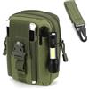 PISCORUSH Marsupio tattico, marsupio MOLLE EDC all'aperto, marsupio per telefono, custodia per smartphone, Tattica Militare Borsello per Campeggio, Compatto e leggero (Tutto Nero)