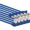 1aTTack.de 366112 Cavo di rete Cat.6 angolo 90 gradi 0,25m - blu - confezione da 5 - Cavo patch Cat6 (SFTP PIMF) 1000Mbit/s connettore Rj 45-5 x 0,25m metri blu