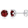 SILVEGO Orecchini da Donna in Argento 925 con Vero Granato Rosso 6 mm, JJJ1033GR
