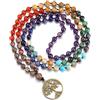 Regali Meditazione Collana Con Ciondolo Pietre Dei 7 Chakra Naturali - Per Yoga, Reiki, Guarigione Energetica, Amuleto Di Protezione Gioiello Olistico