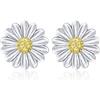 DAOCHONG Orecchini a forma di margherita, da donna, in argento Sterling, con fiori e fiori, per aprile, mese di nascita, idea regalo di compleanno, Argento sterling