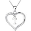 Cosie Lily Donna Ciondolo Cuore Collana con Iniziale A-Z, Argento 925 Femmina 26 Lettera Personalizzate Collane Bambina Regalo Ragazze Fidanzata Amici Figlia Compleanno T