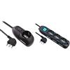 Electraline 62043 Multipresa, 3 Posti, 1 Schuko, 2 Bivalenti 10/16A, Cavo 3 M, Spina Piccola 10A, Nero, 3M & 62039 Multipresa 9 Posti Con Cavo, Nero, 3 M