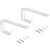 Emuca - Set di supporti per mensole in legno con gancio integrato, Acciaio, Verniciato bianco