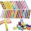 LATERN 100 Pezzi Slap Band Bracciali Schiaffi, Bande a Scatto Bomboniere Con Cuori Colorati in Pelle Di Animale Stampe Natalizie Slap Band