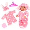Miunana Abito Vestito Forma Coniglio Calze Grucce Per New Born 35 CM-45 CM | Abito Per (14 Pollici-18 Pollici) Baby Dolls Bambola, Bebé Bambolotti (Non Include Bambola）