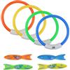 HERKINDNESS 8 Pezzi Anelli da Immersione Piscina, Giocattoli da Immersione Digitale e Giocattoli siluro, Giocattoli Subacquei con Affondare Rapidamente, per Addestramento Subacqueo, Feste Piscina