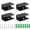 TIANLIN 4 Pezzi Supporti per Vetro Regolabili, Morsetto per Vetro in Lega di Alluminio Nero, con Fori Pre-forati, per Spesso 5-8 mm