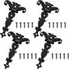 Cosswe 4 cerniere antiche, nere, stile retrò, stile vintage, con viti di fissaggio, cerniere per mobili, porte per armadi, cassetti, porte, librerie, scatole in legno