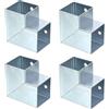 sourcing map Kit di staffe per gazebo a 2 vie, ad angolo retto, per la lavorazione del legno, fai da te, per legname da 4,1 x 4,1 cm, per esterni, patio, gazebo, capanne di tronchi (confezione da 4)