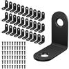 MARICATO Squadrette Angolari, 30 Pezzi 30 x 30 mm Staffe Angolari inox, Staffe Angolari Per Legno 90 Gradi, Staffe A L per Mobili, Scaffali, Tavoli, Rinforzo Resistente per Mensole e Ripiani Nero