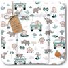 Totsy Baby Tappetino da fasciatoio con rivestimento morbido e superficie resistente | Materasso cambio pannolino impermeabile per lettino cassettiera e viaggio da neonato 75 x 72 cm Africa