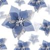 Boao 24 fiori di stella di Natale artificiali glitterati, fiori di Natale, matrimoni, albero di Natale, Capodanno, ornamenti (blu polvere)
