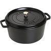STAUB Cocotte, casseruola in ghisa, adatta a tutti i piani cottura incl. induzione, rotonda, 30 cm, 8,35 L, Made in France, nero