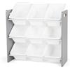 Humble Crew HumbleCrew Scaffale Bambini Moderno: Organizer Giocattoli con 9 Contenitori, Design Grigio/Bianco Elegante, Ideale per Camerette Stile e Ordinate
