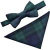 Great British Tie Club Black Watch - Set papillon e fazzoletto scozzese scozzese, Verde bottiglia, blu navy, nero, Taglia unica