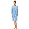 e.Femme® Camicia da notte da donna Dolly 2308 in 100% cotone, Blu, 54